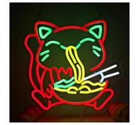 XENITE Néon Enseignes lumineuses Decor Enseigne Au Néon Pour Chat Ramen, Alimentée Par USB, Idéale Pour Les Restaurants, Les Magasins, Les Magasins, Les Enseignes Ouvertes 41.4cmx40.2cm