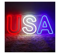 XENITE Néon Enseignes lumineuses Decor Enseigne Au Néon USA Pour Décoration Murale Lumière Américaine Alimentée Par USB Pour Chambre Bureau Cave Bar Maison Bière Chambre À Coucher 40cm×17cm
