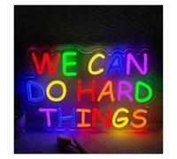 XENITE Néon Enseignes lumineuses Decor Enseigne Au Néon We Can Do Hard Things pour Décoration Murale, Idéale Pour Une Fête, Un Club, Un Bar Ou Un Magasin, 40x27cm
