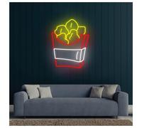 XENITE Néon Enseignes lumineuses Decor Enseigne Lumineuse Au Néon Ailes De Poulet, Idéale Pour La Décoration Murale D'un Restaurant, D'un Snack-bar Ou D'un Bar 42cm(UNE)