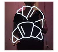 XENITE Néon Enseignes lumineuses Decor Enseigne Lumineuse Au Néon Pour Boulangerie, Croissants, Idéale Pour La Décoration Murale De La Cuisine, Snack-bar, 38cm(UNE)