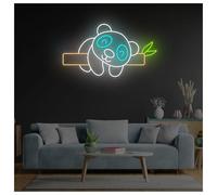 XENITE Néon Enseignes lumineuses Decor Enseigne Lumineuse Au Néon Représentant Un Panda Sur Une Branche, Idéale Pour Décorer Une Chambre Ou Un Bar, 51cm(UNE)