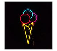 XENITE Néon Enseignes lumineuses Decor Enseigne Lumineuse En Forme De Crème Glacée, Idéale Pour Une Boutique, Un Club, Un Bistro Ou Une Fête, Décoration Murale 38cm(UNE)