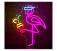 XENITE Néon Enseignes lumineuses Decor Enseigne Lumineuse LED Néon Flamingo Cocktail À Intensité Variable Pour Bar, Salle De Jeux, Maison, Fête De Bière, Piscine, Anniversaire, 38.5cmx31cm