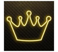 XENITE Néon Enseignes lumineuses Decor Enseigne Lumineuse Néon Couronne Faite Main, Idéale Pour La Décoration Murale, Luminosité Réglable, 38cm(Lemon yellow)