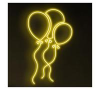 XENITE Néon Enseignes lumineuses Decor Enseigne Lumineuse Néon En Forme De Ballons, Faite Main, Idéale Pour La Décoration D'un Bar À Jus. Luminosité Réglable, 50cm(Lemon yellow)