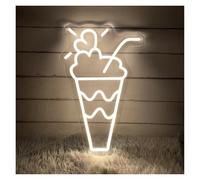 XENITE Néon Enseignes lumineuses Decor Enseigne Lumineuse Pour Crème Glacée Luminosité Réglable Pour Magasin De Boissons Glacées Café Bar Maison Restaurant Entreprise Décoration 40cm(UNE)