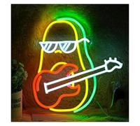 XENITE Néon Enseignes lumineuses Decor Enseigne Néon Guitare Avocat Pour Décoration Murale, Luminosité Réglable, Alimentée Par USB, Pour Fête Musicale, Bar Club Chambre À Coucher, 33cm×35cm