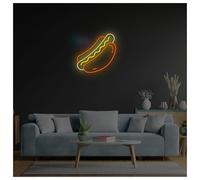 XENITE Néon Enseignes lumineuses Decor Enseigne Néon Hot Dog, Fast-Food, Idéale Pour La Décoration Murale D'un Restaurant, D'un Snack-bar, 38cm(B)