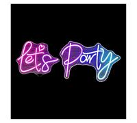 XENITE Néon Enseignes lumineuses Decor Enseignes Lumineuses Au Néon Let's Party Alimentées Par USB, Idéales Pour Les Bistrots, Les Magasins, Les Fêtes D'anniversaire 17.75cmx47.82cm(UNE)