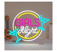XENITE Néon Enseignes lumineuses Decor Girls Night Enseigne Au Néon LED À Intensité Variable Pour Chambre À Coucher Salle De Jeux Salon Fête D'anniversaire Bar Décoration Murale 15.35inx11.69in