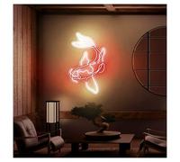 XENITE Néon Enseignes lumineuses Decor Lampe Néon Koi Fish, Idéale Pour Un Studio, Une Maison, Un Mur, Une Décoration Personnalisée Avec Variateur D'intensité, 26cmx44cm(C)