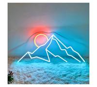 XENITE Néon Enseignes lumineuses Decor Lever De Soleil En Néon Montagnes Coucher De Soleil Lumière Intensité Variable Pour La Maison Décoration Murale Esthétique Lampe De Nuit 34cmx17cm
