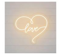 XENITE Néon Enseignes lumineuses Decor Love Enseigne Au Néon Coeur Lumière LED Pour Les Couples De Mariage Saint Valentin Anniversaire Fête Des Mères Décoration Lampe 15.75inx13.78in(Warm white)