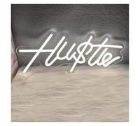 XENITE Néon Enseignes lumineuses Decor Néons Hustle Enseignes Lumineuses LED Blanc Chaud, Intensité Variable USB, Adaptées À La Décoration De Chambre À Coucher, De Bureau Et De Bar 17.6cm×37.8cm