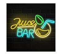XENITE Néon Enseignes lumineuses Decor Néons Juice Bar Pour Décoration Murale, Décorations De Fête Lumineuses Pour Bar À Intensité Variable, Pour Magasins De Jus, Cofe, 42x24cm
