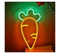 XENITE Néon Enseignes lumineuses Decor Panneau Néon En Forme De Carotte Pour Chambre D'enfant Cuisine Fête Magasin Pub Club Décoration Artistique Murale Alimenté Par USB, 17.8cm×30.5cm