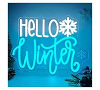 XENITE Néon Enseignes lumineuses Decor Panneau Néon Hello Winter USB, Variable, Flocon De Neige, Lumière LED Pour Mur Chambre À Coucher, Décor Fête Hivernale, 31.3x23.9cm