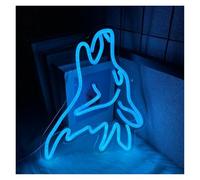 XENITE Néon Enseignes lumineuses Decor Panneau Néon Loup Animal Loups Appel Lumière LED Alimenté Par USB Pour Bar Homme Grottes Maison Chambre Fête Mur Art Décor 28cmx34cm