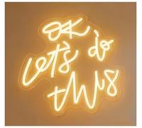 XENITE Néon Enseignes lumineuses Decor Panneau Néon OK Let's Do This lumières LED USB À Intensité Variable, Pour Décoration De Chambre Coucher 36x33cm