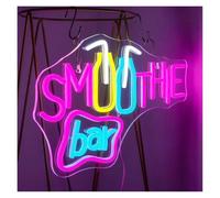 XENITE Néon Enseignes lumineuses Decor Panneau Néon Pour Barre De Smoothie, Lumière LED À Intensité Variable, Interrupteur Variateur USB Pour Magasin De Boissons, Décor Mural De Smoothie Frais