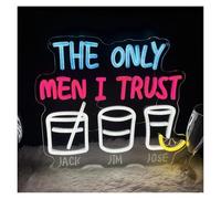 XENITE Néon Enseignes lumineuses Decor Panneau Néon The Only Man I Trust USB Pour Bar, Bière, Club D'affaires, Fête, Garage, Salle De Jeux, Décoration Chambre À Coucher 14.3x12.5in