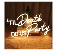 XENITE Néon Enseignes lumineuses Decor Panneau Néon Til Death DO US Party Lumière LED USB, Pour Mariage, Réception Nuptiale, Décorations De Chambre À Coucher 43.3X25.4cm(Shape A)