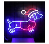 XENITE Néon Enseignes lumineuses Decor Panneau Néon Weiner Dog Animal Lights USB Powered Pour Chambre À Coucher Art Mural Mignon Chiot Pet Shop Party Decor 35cmх25cm