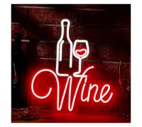 XENITE Néon Enseignes lumineuses Decor Panneau Néon Wine À Intensité Variable Pour Les Amateurs De Vin, Décoration De Fête Pour La Maison, Bar, Caverne, Salon, 12.68inx14.17in