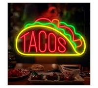 XENITE Néon Enseignes lumineuses Decor Panneaux Néon Tacos Décoration Murale Lumière LED Pour Tacos Shop Beer Bar Pub Restaurant Décor 22.8cmx40.6cm