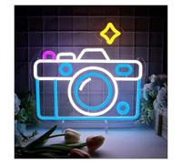 XENITE Néon Enseignes lumineuses Decor Photographie Appareil Photo Néon Lumières LED Signes Pour Décoration Murale Chambre Famille Garçon Fille Chambre Décoration Illuminée 34cmx31cm