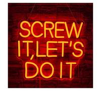 XENITE Néon Enseignes lumineuses Decor Screw It Lets Do It LED Enseignes Au Néon Pour La Maison Dortoir Mur Fête De Mariage Bar Tiki Salle Jeu Décoration 36x32cm