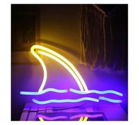 XENITE Néon Enseignes lumineuses Decor Signe Néon D'aileron De Requin Alimenté Par USB, Néon À Intensité Variable, Pour Chambre À Coucher, Boutique, Décoration Murale De Fête À Domicile 16.5cm×28cm
