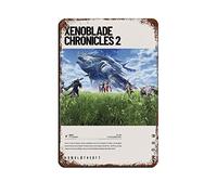 Xenoblade Chronicles 2 (2017) Poster de jeu vidéo rétro en métal Plaque en métal Art rétro Peinture en fer Bar Personnes Cave Café Famille Garage Poster Décoration murale 20 x 30 cm