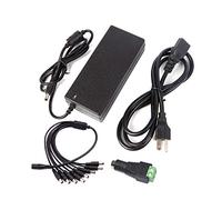 Xenocam Alimentation 12 V 10 A 120 W CC avec un câble répartiteur d'alimentation 8 voies pour caméras de vidéosurveillance, lumière LED Srip