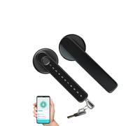 Xenocam Serrure de porte intelligente à empreintes digitales avec poignée de clavier pour maison, appartement, bureau, porte d'entrée, chambre à coucher, serrure de porte d'entrée sans clé