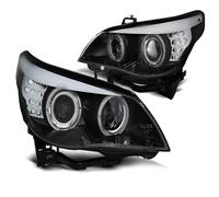 Xenon Phares CCFL Angel Eyes Convient pour BMW 5er E60 E61 05-07 Noir LED