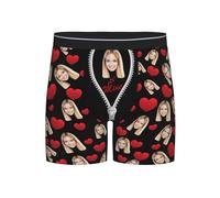 Xenorith Caleçon personnalisé Boxer personnalisé Homme Calecon Personnalisable avec Votre Photo Visage Boxer Drôle idee Cadeaux Homme Original pour Petit ami, Mari,Lui S-XXL
