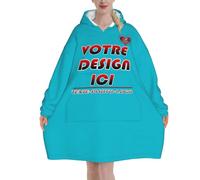 Xenorith Pilou Pilou Femme Homme Pull Plaid Oversize en Poncho Polaire Couverture à Capuche avec Photo Texte Objet Personnalisable Sweat Plaid Vetement Hiver Blanket Chaud Cadeau Personnalisée