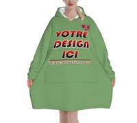 Xenorith Pilou Pilou Femme Homme Pull Plaid Oversize en Poncho Polaire Couverture à Capuche avec Photo Texte Objet Personnalisable Sweat Plaid Vetement Hiver Blanket Chaud Cadeau Personnalisée