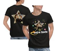 Xenorith T-Shirt Personnalisé - Tee Shirt Personnalisés à Imprimer avec Logo Texte Photo, T Shirt-Couple, Cadeau Humour à Créer Soi-Même Homme Femme