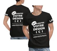 Xenorith T-Shirt Personnalisé - Tee Shirt Personnalisés à Imprimer avec Logo Texte Photo, T Shirt-Couple, Cadeau Humour à Créer Soi-Même Homme Femme