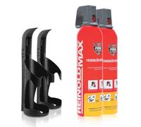 Xenotec® Lot de 2 sprays extincteurs 750 ml + 2 supports muraux noirs pour feux de graisse, 3 x 750 g net + 1 x support mural noir Reinold Max