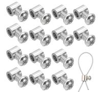 XENQITO 15 Pcs Serre Cable Inox, Duplex Clips Serre-Câbles, Serre Cable Acier Duplex Clips, Tendeur Cable Inox avec Écrous d’Extrémité pour Auvents,Cordes à Rideaux,Cordes à Linge