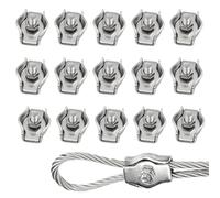 XENQITO 15 Pièces M2 Serre Câble Acier Serre Cable Acier Inox 304 Clip Serre Corde Pince Cable Simplex Clips Pour Les Chantiers de Construction et Les Navires Corde à linge