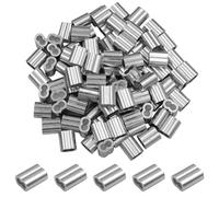 XENQITO 150 Boucles à Sertir en Aluminium,Double Manchons de Serrage - 1.5 mm - Pour Câble en Caoutchouc, en Acier, Corde Extensible,Manchons de Presse Professionnel pour Serre-câble, en Aluminium