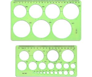XENQITO 2 Pcs Normographe Geographie, Modèle de Cercle en Plastique, Regle Pochoir, Normographe pour Croquis et Schémas, Pochoir Geometrique, Pour le Bureau, La Maison, L'Architecture, L'IngéNierie