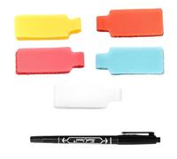 XENQITO 24 Pièces Etiquettes pour Câbles, Grand Format, pour Organiser et Identifier vos Câbles, Etiquette Multi Couleur pour Ecrire à la Main, Réutilisable, Polyvalent - Livré avec un Stylo