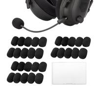 XENQITO 30 Pcs Bonnette Micro pour Micro-cravates, Mousse Micro, Mousse Micro Casque, Mini Microphone Casque Pare-brise Mousse, Pour La Salle De Classe, La Salle De Conférence, Diamètre 8mm, Noir