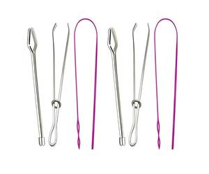 XENQITO 6 Pcs Enfile-Aiguilles Cordon, Enfileur Cordon, Aiguille Passe Cordon, Aiguille Auxiliaire Tricot, Pince à Fileter Enfiler, Pratiques Couture Enfile-Bande Élastique, pour DIY Cordon